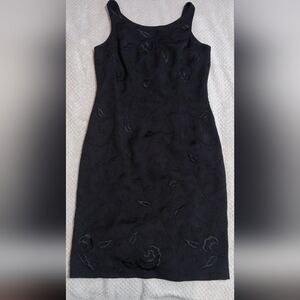 Vintage Whimsigoth Witchy Dark‎ Floral Little Black Dress